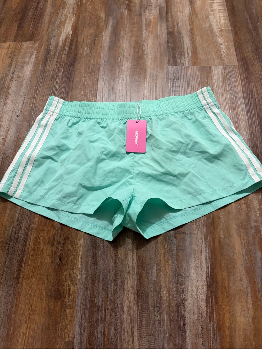 Edikted Athletic Mint Green Women's Shorts with Stripe Detail